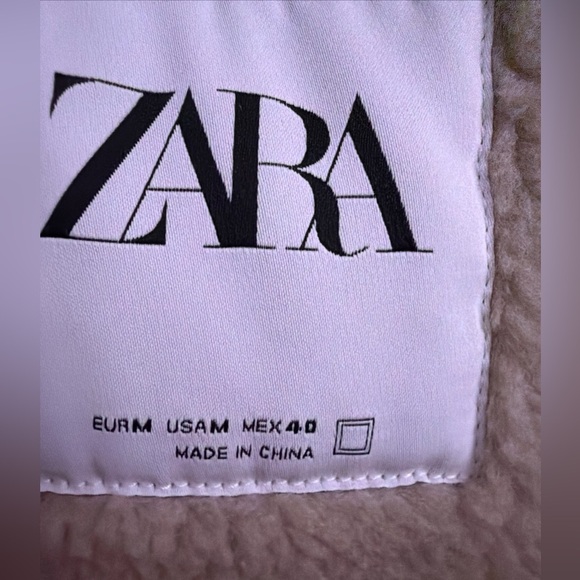 Zara Suede Moto Jacket Faux Fur Lined Medium M Women’s Biker - Picture 10 of 10